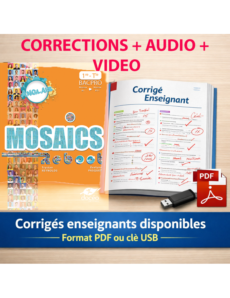 1ere Terminale Bac Pro -Corrections-vidéos-Audios -Anglais - Mosaics Reboot