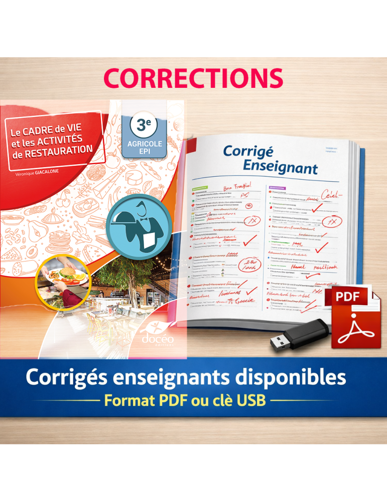 corrigés 3e agricole Le cadre de Vie et les Activités de Restauration